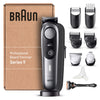 Braun Barttrimmer, Bartschneider/Trimmer/Haarschneider Herren, Haarschneidemaschine Profi, 40 Einstellungen, Ladestation, Reiseetui, Bartschablone, 180 Min. kabellose Laufzeit, BT9440