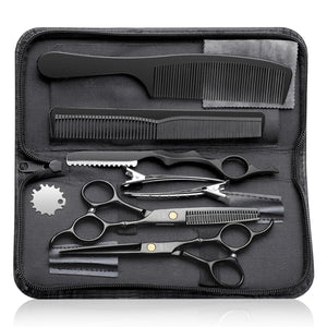 PURPLEBIRD Friseurscheren Profi, Haarschere Friseurschere Set aus Edelstahl Haarschneideschere und Effilierschere für Barbier/Friseur/Anfänger 10 Stück Roségold