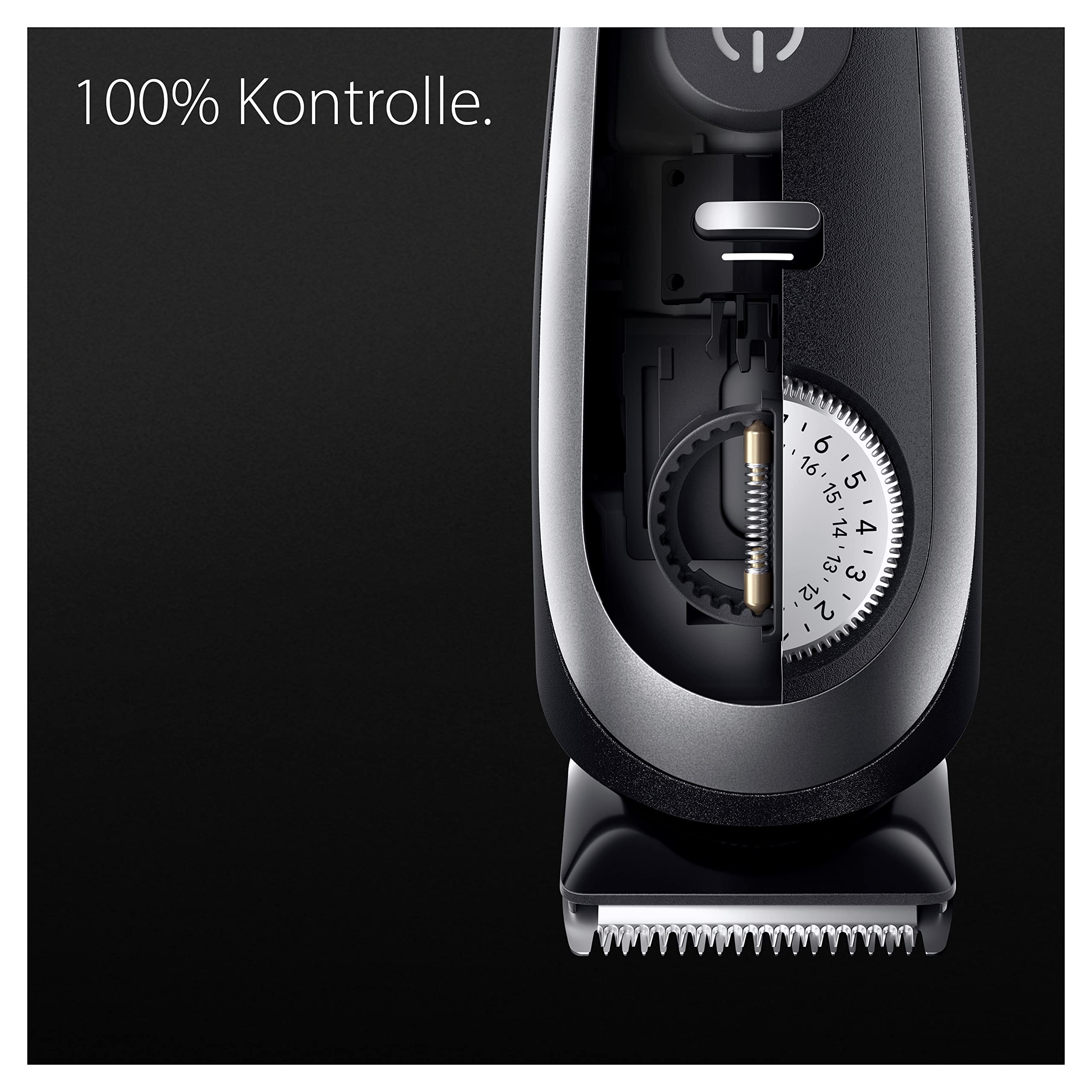 Braun Barttrimmer, Bartschneider/Trimmer/Haarschneider Herren, Haarschneidemaschine Profi, 40 Einstellungen, Ladestation, Reiseetui, Bartschablone, 180 Min. kabellose Laufzeit, BT9440