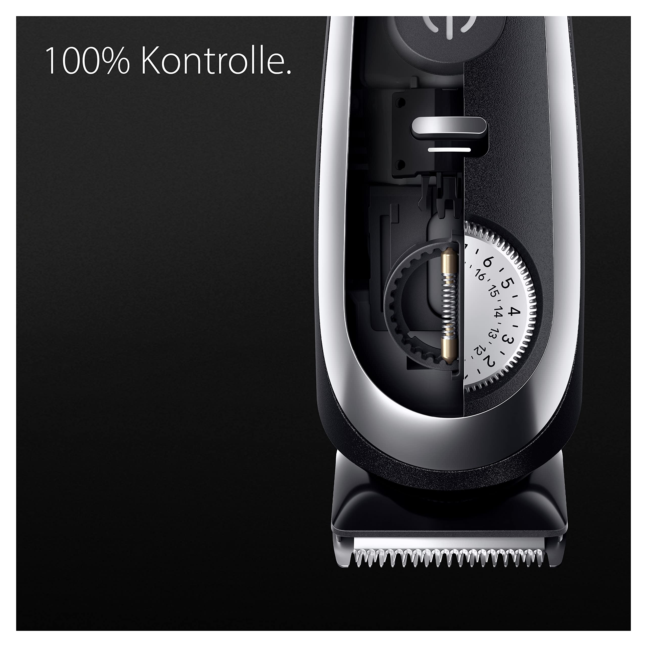 Braun Barttrimmer, Bartschneider/Trimmer/Haarschneider Herren, Haarschneidemaschine Profi, 40 Einstellungen, Ladestation, Reiseetui, Bartschablone, 180 Min. kabellose Laufzeit, BT9440